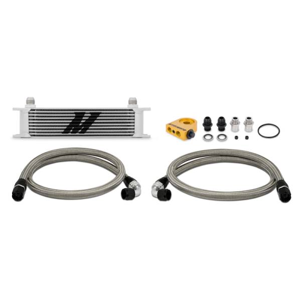 Mishimoto - Mishimoto Universal Thermostatic 10 Row Oil Cooler Kit - Silver - MMOC-UT