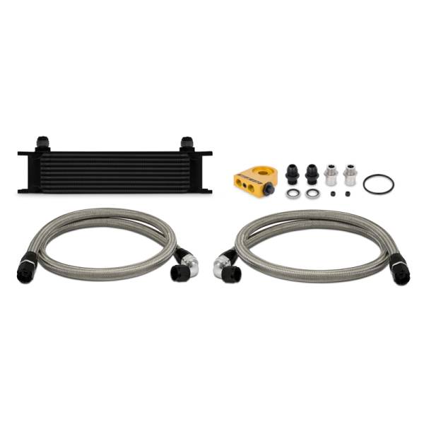 Mishimoto - Mishimoto Universal Thermostatic 10 Row Oil Cooler Kit - Black - MMOC-UTBK