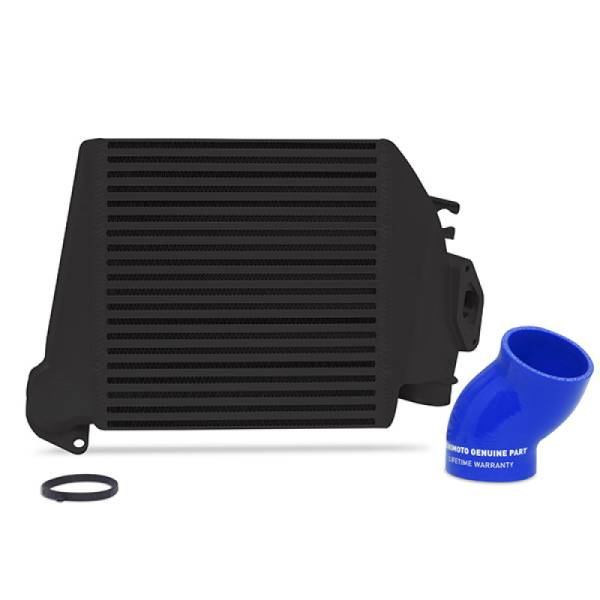 Mishimoto - Mishimoto 08-14 Subaru WRX Top-Mount Intercooler Kit - Powder Coated Black & Blue Hoses - MMTMIC-WRX-08BKBL