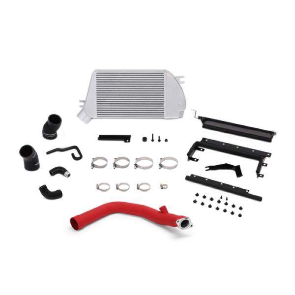 Mishimoto - Mishimoto 2015 Subaru WRX Top-Mount Intercooler Kit - Powder Coated Silver & Wrinkle Red Pipes - MMTMIC-WRX-15RSL