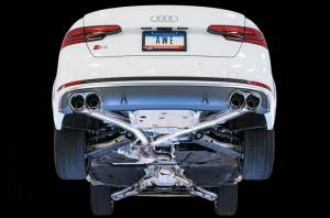 AWE Tuning - AWE Tuning Audi B9 S4 Track Edition Exhaust - Non-Resonated (Silver 102mm Tips) - 3010-42054 - Image 3