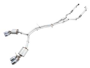 AWE Tuning Audi B9 S4 Touring Edition Exhaust - Non-Resonated (Silver 102mm Tips) - 3010-42056