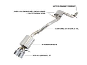 AWE Tuning Mk5 Jetta 2.0T - GLI Touring Edition Exhaust - Polished Silver Tips - 3015-22062