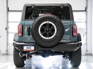 AWE Tuning - AWE Tuning 2021+ Ford Bronco 0FG Single Rear Exit Exhaust w/Chrome Silver Tip & Bash Guard - 3015-22789 - Image 5