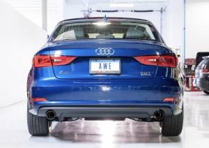 AWE Tuning - AWE Tuning Audi 8V A3 Touring Edition Exhaust - Dual Outlet Chrome Silver 90 mm Tips - 3015-32056 - Image 2