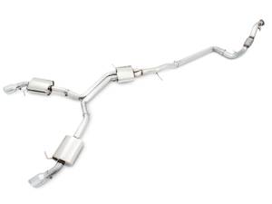 AWE Tuning Audi B9 A4 Touring Edition Exhaust Dual Outlet - Chrome Silver Tips (Includes DP) - 3015-32078