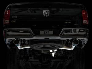 AWE Tuning - AWE Tuning 09-18 RAM 1500 5.7L (w/o Cutout) 0FG Dual Rear Exit Cat-Back Exhaust - Chrome Silver Tips - 3015-32101 - Image 13