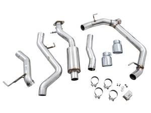 AWE Tuning - AWE Tuning 2021+ Ford Bronco 0FG Dual Rear Exit Exhaust w/Chrome Silver Tips & Bash Guard - 3015-32456 - Image 3