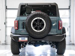 AWE Tuning - AWE Tuning 2021+ Ford Bronco 0FG Dual Rear Exit Exhaust w/Chrome Silver Tips & Bash Guard - 3015-32456 - Image 9