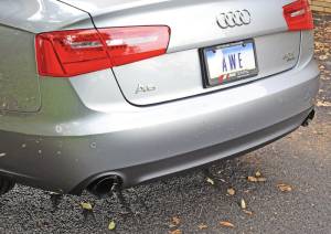 AWE Tuning - AWE Tuning Audi C7 A6 3.0T Touring Edition Exhaust - Dual Outlet Diamond Black Tips - 3015-33052 - Image 2