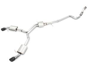 AWE Tuning Audi B9 A4 Touring Edition Exhaust Dual Outlet - Diamond Black Tips (Includes DP) - 3015-33078