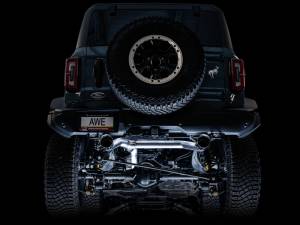 AWE Tuning - AWE Tuning 2021+ Ford Bronco 0FG Dual Rear Exit Exhaust w/Diamond Black Tips & Bash Guard - 3015-33456 - Image 4