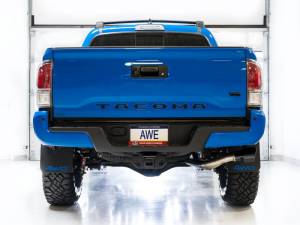 AWE Tuning - AWE 16-22 Toyota Tacoma 0FG Catback Exhaust w/ BashGuard - Dual Diamond Black Tips - 3015-33826 - Image 7