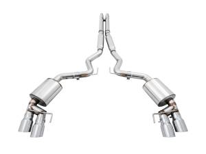 AWE Tuning - AWE Tuning 2018+ Ford Mustang GT (S550) Cat-back Exhaust - Touring Edition (Quad Chrome Silver Tips) - 3015-42102 - Image 4