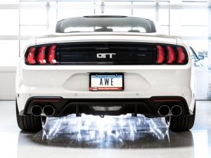 AWE Tuning - AWE Tuning 2018+ Ford Mustang GT (S550) Cat-back Exhaust - Touring Edition (Quad Chrome Silver Tips) - 3015-42102 - Image 7