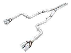 AWE Tuning 2015+ Dodge Challenger 6.4L/6.2L SC Track Edition Exhaust - Quad Chrome Silver Tips - 3015-42136