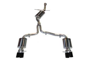 AWE Tuning Audi B8 A4 Touring Edition Exhaust - Quad Tip Diamond Black Tips - Does not fit Cabriolet - 3015-43020