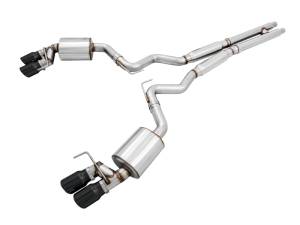 AWE Tuning 2018+ Ford Mustang GT (S550) Cat-back Exhaust - Touring Edition (Quad Diamond Black Tips) - 3015-43106