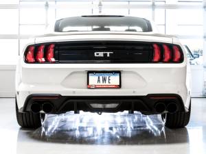 AWE Tuning - AWE Tuning 2018+ Ford Mustang GT (S550) Cat-back Exhaust - Touring Edition (Quad Diamond Black Tips) - 3015-43106 - Image 5