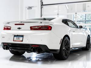 AWE Tuning - AWE Tuning 16-19 Chevy Camaro SS Resonated Cat-Back Exhaust -Track Edition (Quad Diamond Black Tips) - 3015-43112 - Image 4