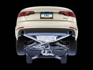 AWE Tuning - AWE Tuning Audi B9 A4 Track Edition Exhaust Dual Outlet - Chrome Silver Tips (Includes DP) - 3020-32024 - Image 3