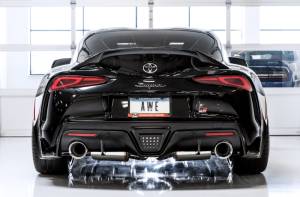 AWE Tuning - AWE 2020 Toyota Supra A90 Non-Resonated Touring Edition Exhaust - 5in Diamond Black Tips - 3020-33072 - Image 3