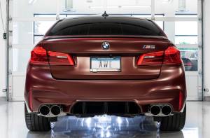 AWE Tuning - AWE Tuning 18-19 BMW M5 (F90) 4.4T AWD Axle-back Exhaust - Track Edition (Chrome Silver Tips) - 3020-42069 - Image 4