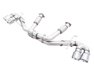 AWE Tuning 2020 Chevrolet Corvette (C8) Track Edition Exhaust - Quad Chrome Silver Tips - 3020-42080