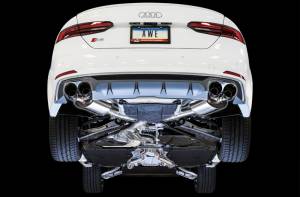 AWE Tuning - AWE Tuning Audi B9 S5 Sportback Touring Edition Exhaust - Non-Resonated (Black 90mm Tips) - 3020-43062 - Image 5