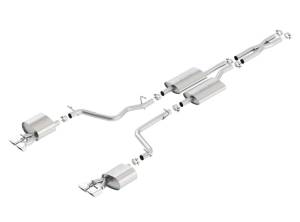 Borla 11-14 Dodge Challenger 3.6L AT/MT RWD 2Dr Single Split Rear Exit Rectangle Tip Catback Exhaust - 140482