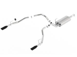 Borla 09-17 Ram 1500 5.7L V8 5in Single Tip Black Chrome Cat-Back Touring Exhaust Through Bumper - 140552BC