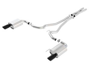 Borla S-Type Cat-Back 15-17 Ford Mustang GT 5.0L V8 MT/AT 2.5in pipe 4in tip (Black Chrome) - 140590BC