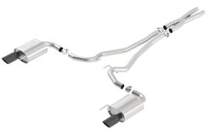 Borla - Borla S-Type Cat-Back 15-17 Ford Mustang GT 5.0L V8 MT/AT 2.5in pipe 4in tip (Black Chrome) - 140590BC - Image 2