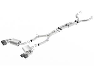 Borla 16-17 Chevy Camaro 6.2L 4in Dual Carbon Fiber Tips Dual Split Exit S-Type Catback Exhaust - 140687CF