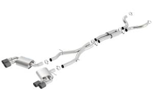 Borla - Borla 16-17 Chevy Camaro 6.2L 4in Dual Carbon Fiber Tips Dual Split Exit S-Type Catback Exhaust - 140687CF - Image 2