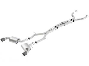 Borla 16-17 Chevy Camaro 6.2L 4.5in Carbon Fiber Tips Single Split Exit S-Type Catback Exhaust - 140689CF