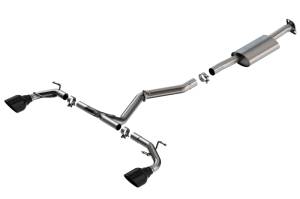 Borla 22-23 Subaru BRZ/Toyota GR86 2.4L RWD AT/MT S-Type Catback Exhaust - Black Chrome Tips - 140909BC