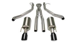 Corsa 05-06 Pontiac GTO 6L V8 2.5in Sport Cat-Back Exhaust + XPipe w/Dual Exit Single 4in BlackTips - 14189BLK