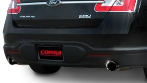 Corsa Performance - Corsa 10-13 Ford Taurus SHO 3.5L V6 Turbo Sport Cat-Back Exhaust w/ Dual 4in Black Tips - 14315BLK - Image 3