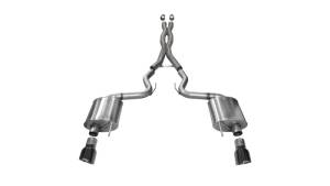 Corsa 2015 Ford Mustang GT 5.0 3in Cat Back Exhaust Black Dual Tips (Sport) - 14332BLK