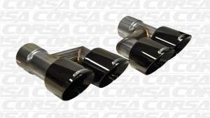 Corsa 15-16 Ford Mustang GT 5.0 Black Quad Tips Kit - 14333BLK