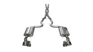 Corsa 15-16 Ford Mustang GT 5.0 3in Cat Back Exhaust Polish Quad Tips (Sport) - 14337