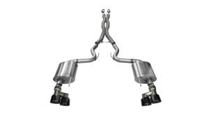 Corsa 15-16 Ford Mustang GT 5.0 3in Cat Back Exhaust Black Quad Tips (Sport) - 14337BLK