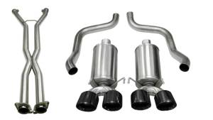 Corsa 09-13 Chevy Corvette 6.2L V8 2.5in Sport Cat-Back Dual Rear Exit w/Twin 4.0in Pol Pro-Ser Tips - 14470CBBLK