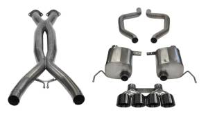 Corsa 15-19 Chevy Corvette Z06 3in Cat Back Exhaust, Black Pro-Series Quad 4.5in Tip (Xtreme) - 14766CBBLK