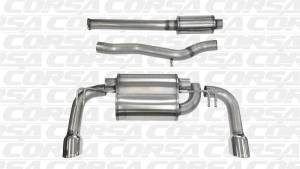 Corsa 08-14 Mitsubishi Lancer Evolution X Sedan 2.0L Polished Sport Dual Rear Cat-Back Exhaust - 14858