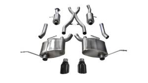 Corsa 11-21 Jeep Grand Cherokee 3.6L 2.5in Dual Rear Exit Sport Exhaust w/ 4.5in Black Tips - 14980BLK