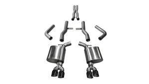 Corsa 15-17 Dodge Challenger Hellcat Dual Rear Exit Extreme Exhaust w/ 3.5in Black Tips - 14989BLK