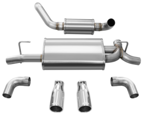 Corsa 18+ Jeep Wrangler JL 2.5in Dual Rear Exit Polished Tips Touring Axle-Back Exhaust - 21016