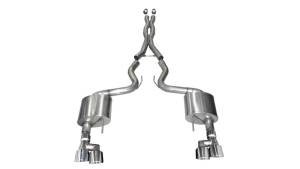 Corsa 18-19 Ford Mustang V8 5.0L 3in Cat-Back Dual Rear Exit w/ 4in Polished Pro-Series Tips - 21040